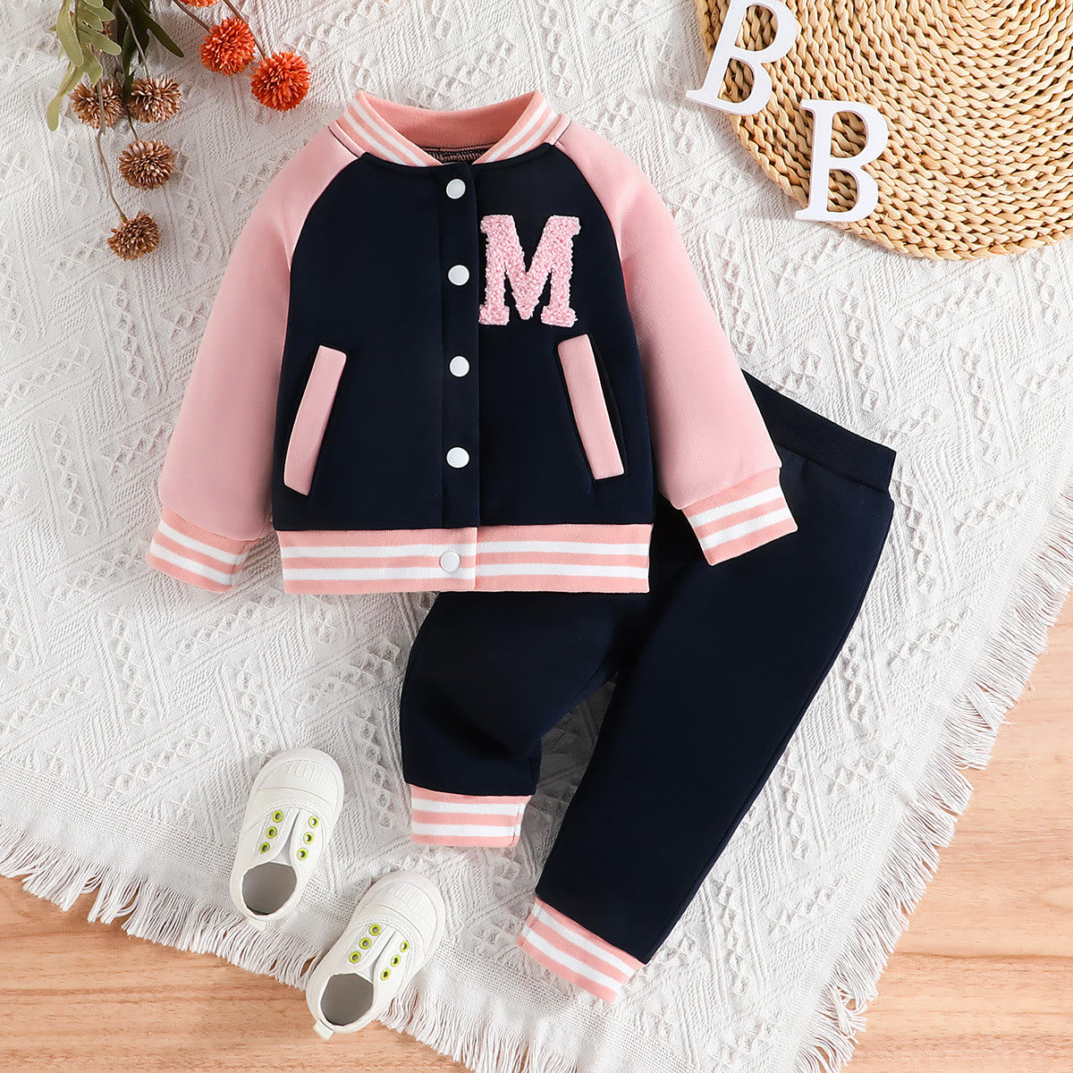 M Baby Color Block Sweatsuit Set