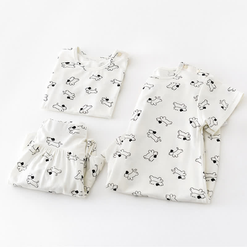 Baby Running Dog White Romper/Set