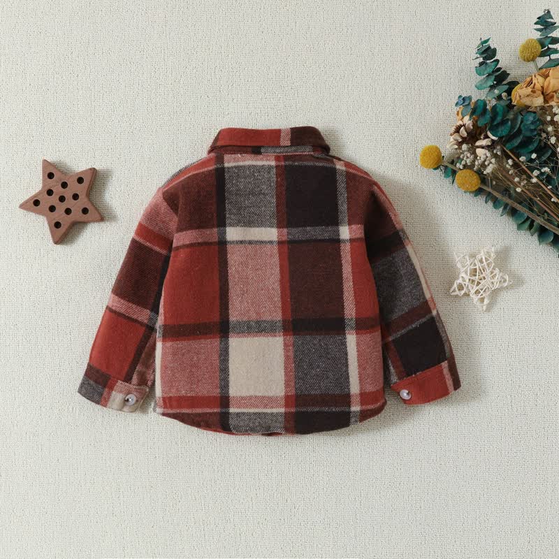 Baby Red Plaid Pocket Polo Shirt