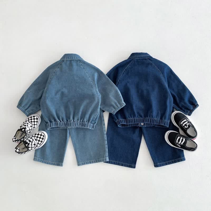 Toddler Casual Denim Blue Jacket Pants