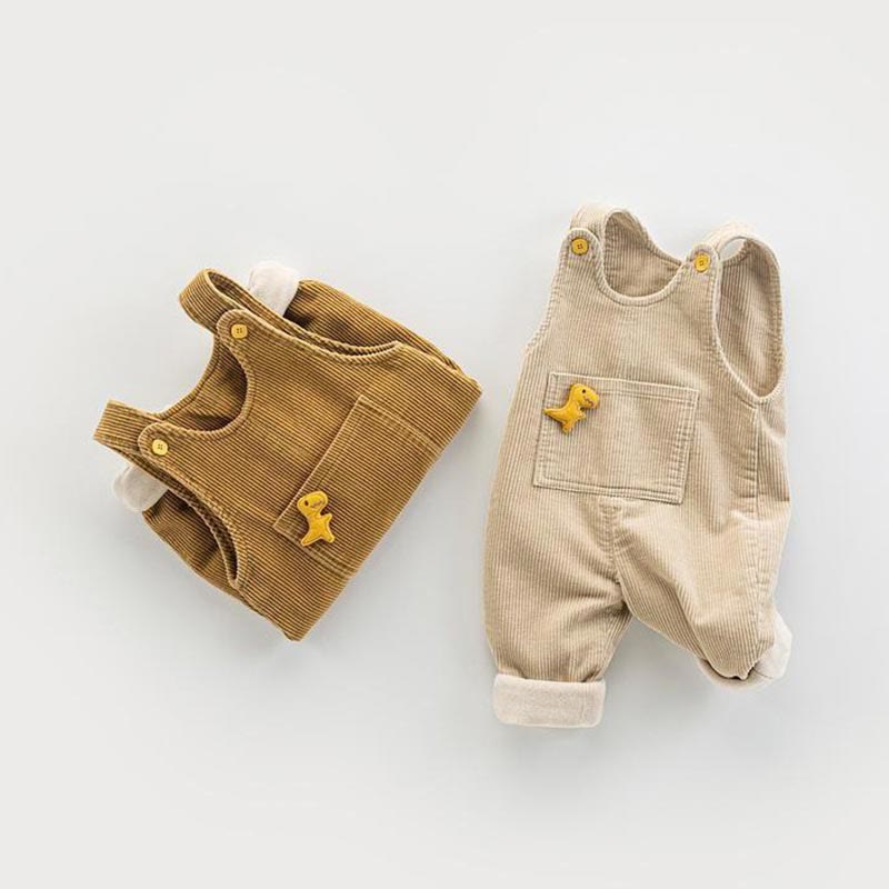 Baby Fleece Lined Dino Pocket Overalls