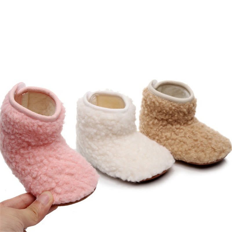 Baby Solid Color Pre-walker Fleece Boots