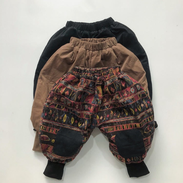 Toddler Retro Graffiti Patch Fleece Lined Pants