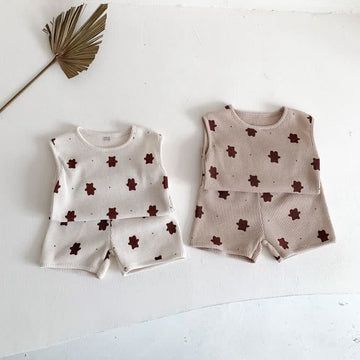 Baby Cute Bear Tank Top & Shorts Set