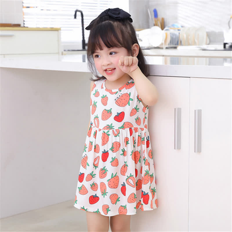 Toddler Girl Strawberry Sleeveless Dress