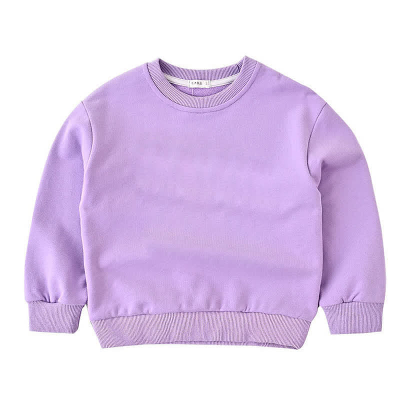 Toddler Solid Color Loose Simple Sweatshirt