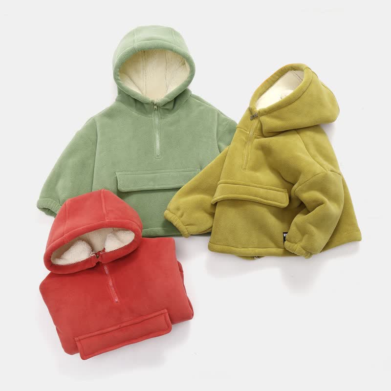 Toddler Loose Fleece Lined Zipper Hoodie