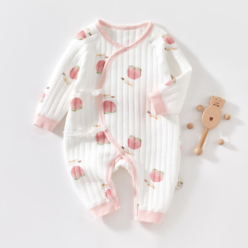 PEACH Baby Fruit Kimono Pajamas Romper