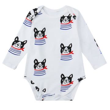 Baby Scarf Dog Casual Bodysuit/Romper