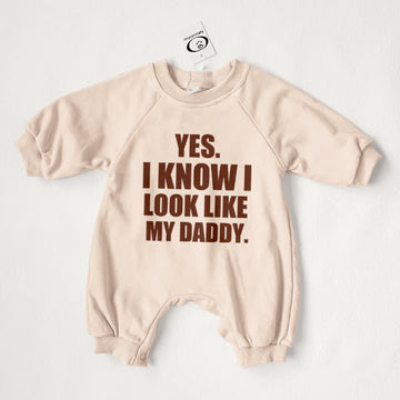 YES. Baby Slogan Beige Casual Romper