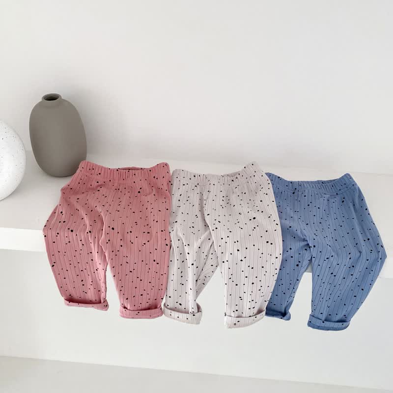 Baby Ribbed Dots Soft Pants