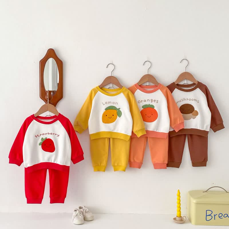 Baby 2-Piece Contrast Sleeves Fruit Set