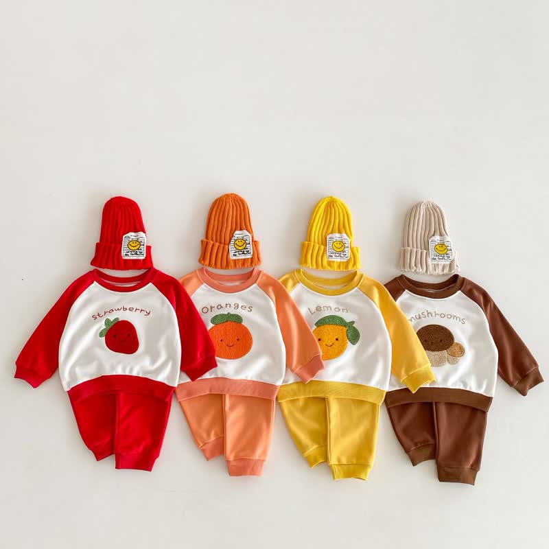 Baby 2-Piece Contrast Sleeves Fruit Set