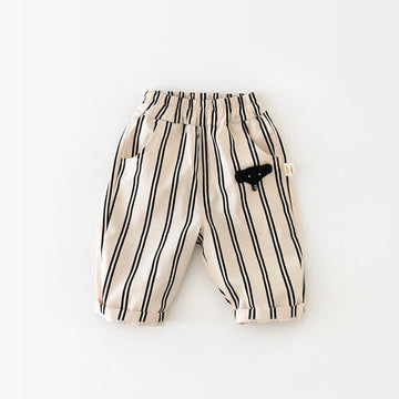 Baby Vertical Striped Elephant Casual Pants