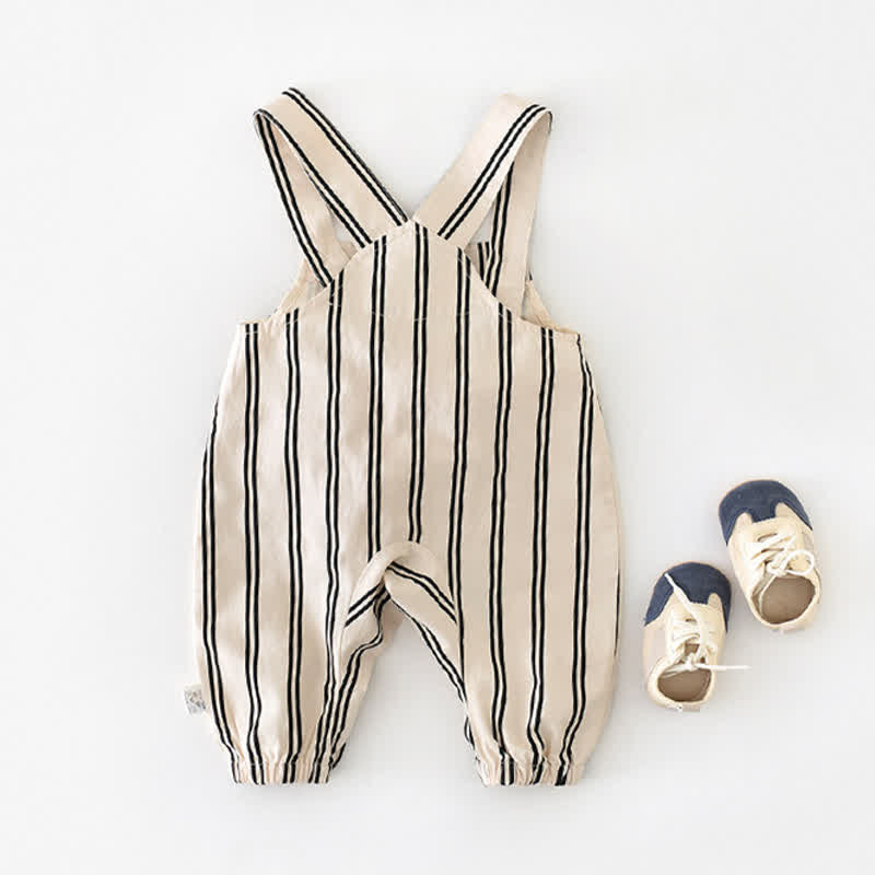 Baby Vertical Striped Bunny Cute Overalls