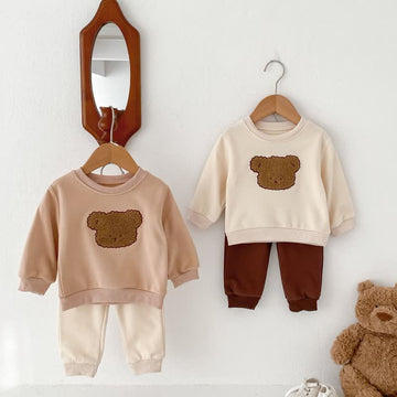 Baby 2-Piece Embroidered Bear Simple Set