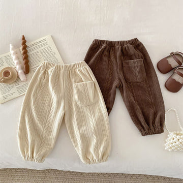 Baby Solid Color Knitted Jogger Pants