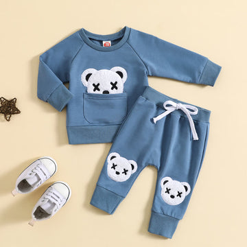 Baby 2-Piece Pocket Bear Blue Set