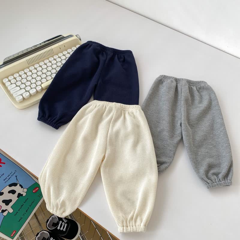 Baby Toddler Bear Waffle Jogger Pants