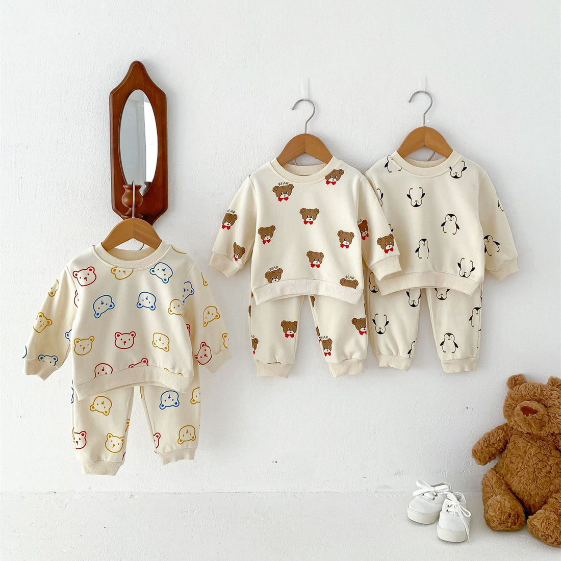 Baby 2-Piece Bear Penguin Sweatsuit Set