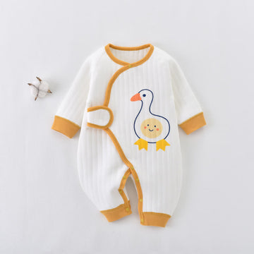 Baby Duck Smile Velcro Kimono Romper