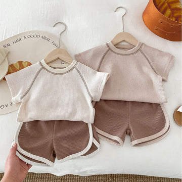 Baby 2-Piece Casual Waffle Sweatsuit Set