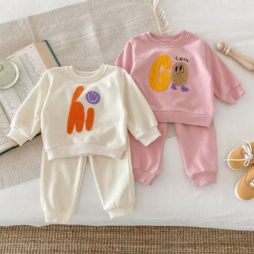 HI/LET'S GO Baby 2-Piece Embroidered Set