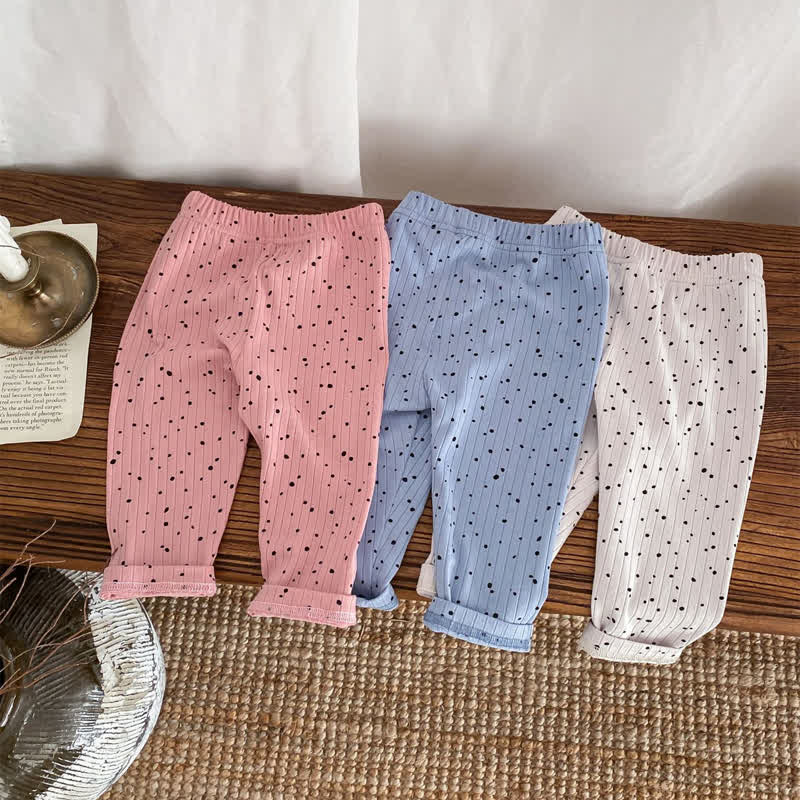 Baby Dots Soft Ribbed Pants