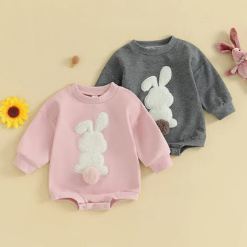 Baby Embroidered Bunny 3D Tail Bodysuit