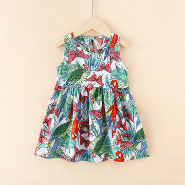 Toddler Girl Red Butterfly Sleeveless Dress