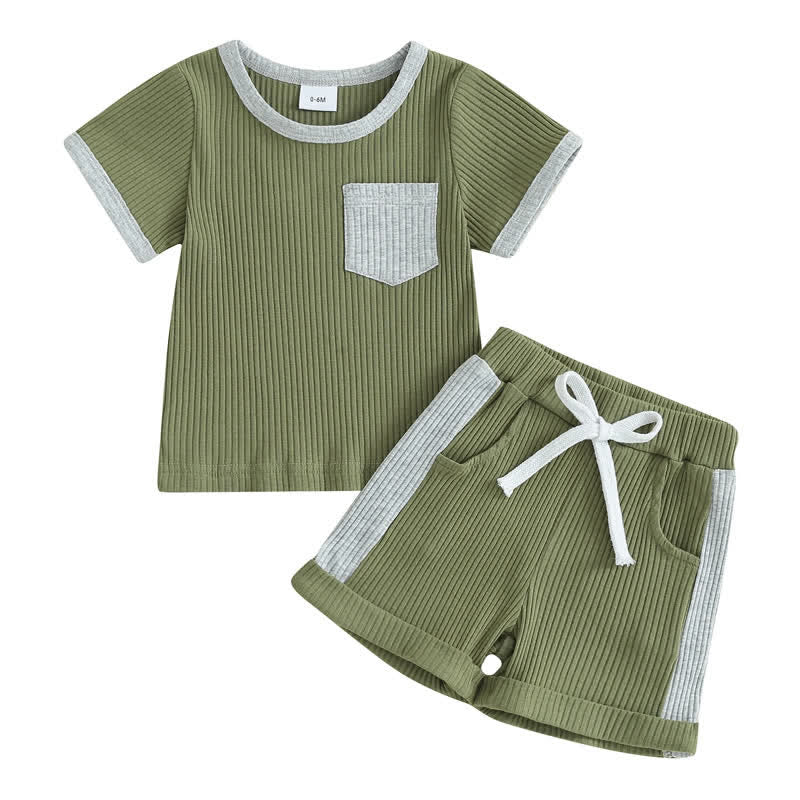 Baby 2-Piece Ribbed Pocket Sweatsuit Set