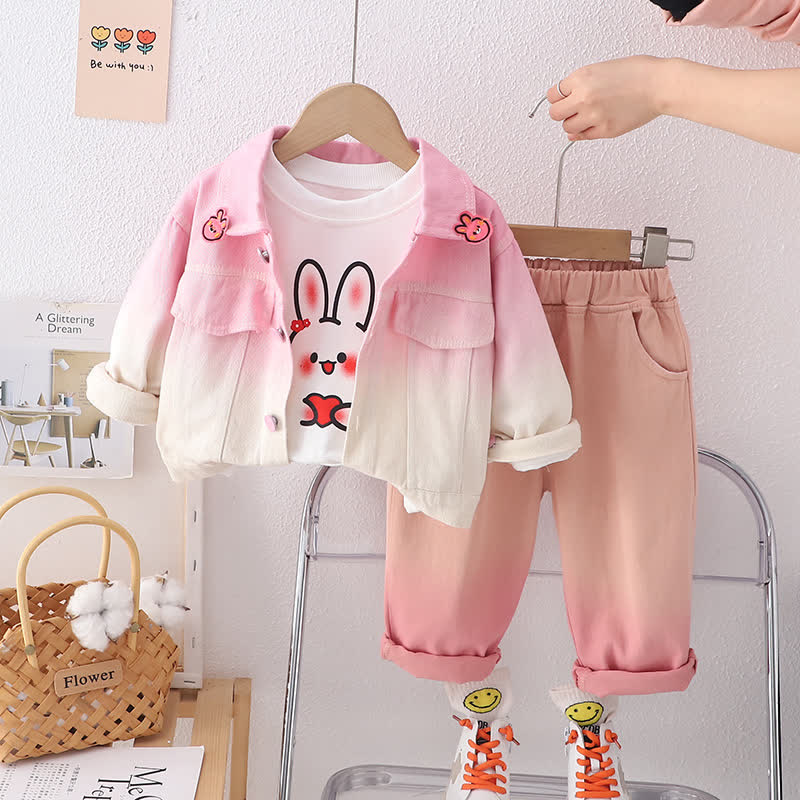 Toddler 3-Piece Bunny Heart Denim Set