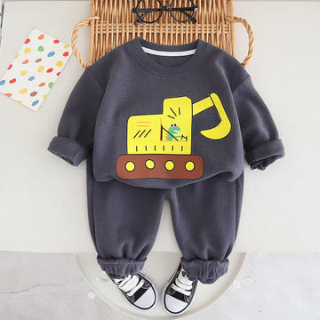 Toddler 2-Piece Dinosaur Excavator Sweatsuit Set