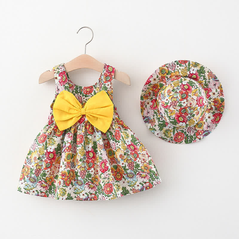 Baby Bow Flower Dress with Hat