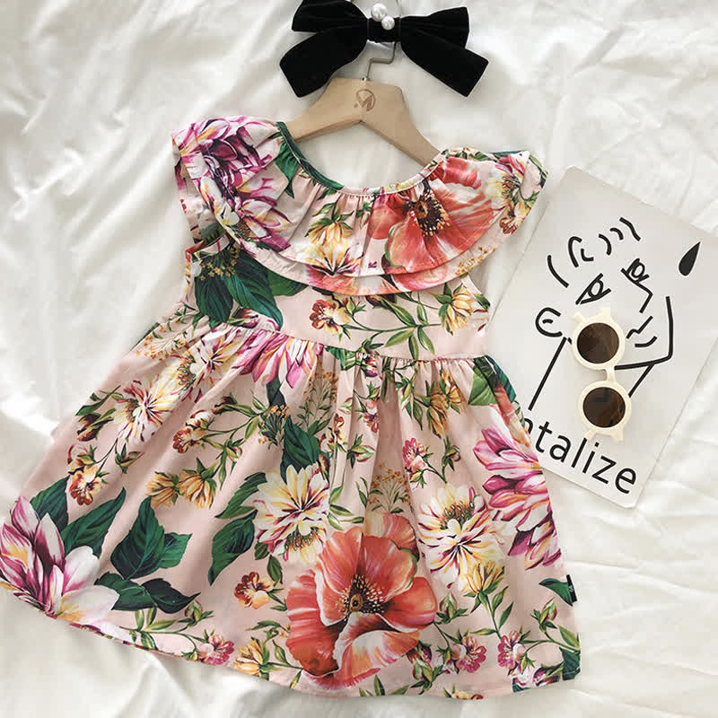 Toddler Girl Multicolor Flower Sleeveless Dress