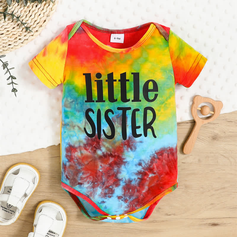 LITTLE SISTER Baby Tie-dye Multicolor Bodysuit