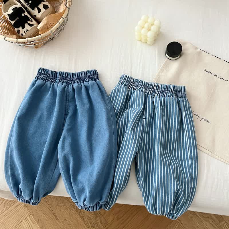 Baby Toddler Vertical Striped Denim Pants