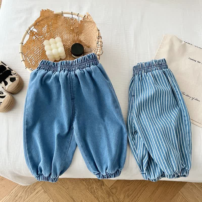 Baby Toddler Vertical Striped Denim Pants