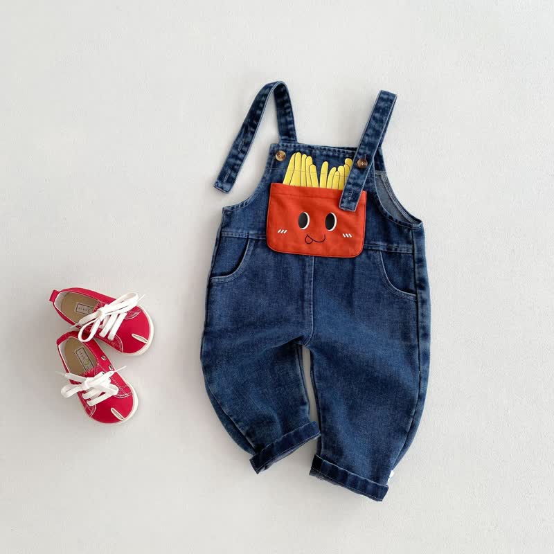 Baby Chips Denim Pocket Blue Overalls