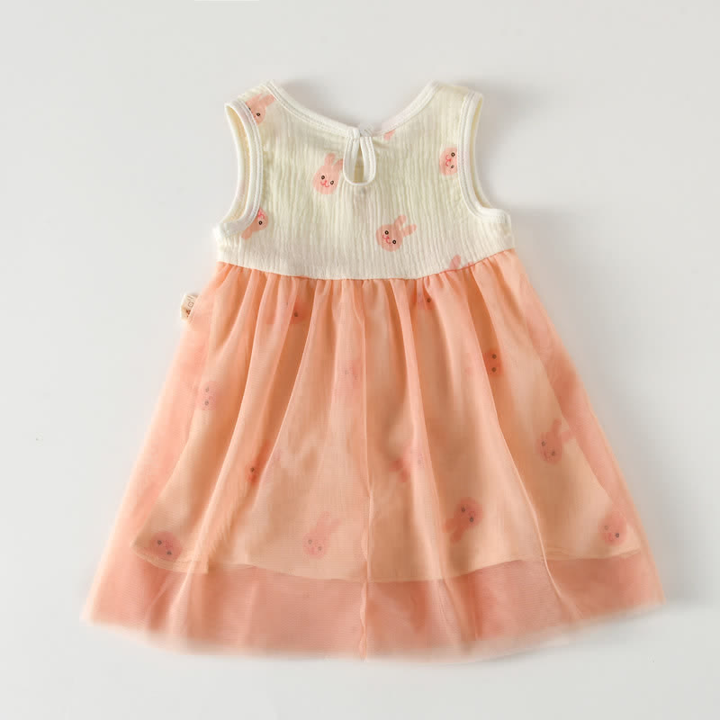 Baby Girl Bunny Tulle Sleeveless Dress