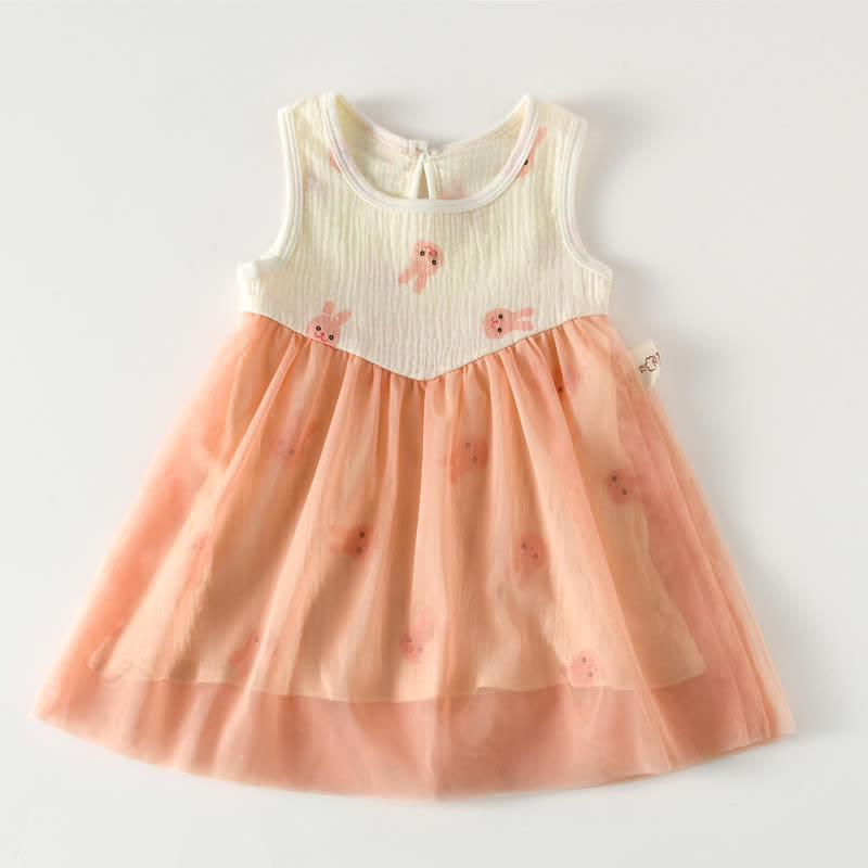 Baby Girl Bunny Tulle Sleeveless Dress