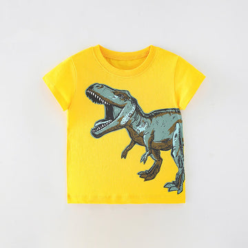 Toddler Boy Tyrannosaurus Yellow T-shirt