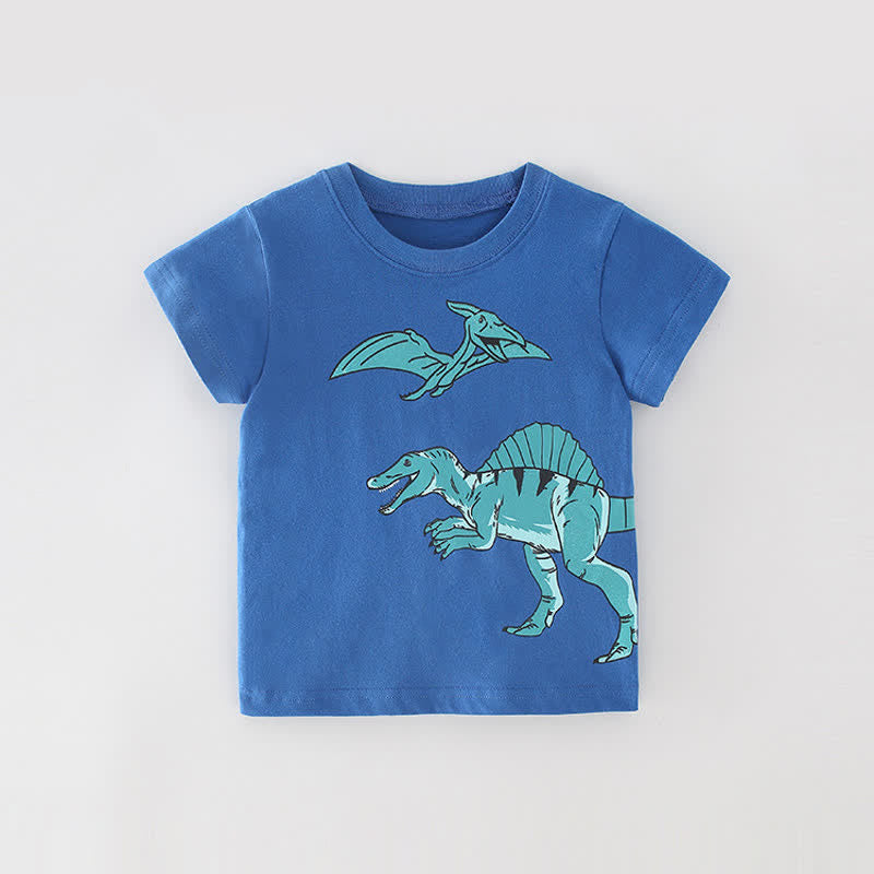 Toddler Boy Dinosaur Blue Soft T-shirt