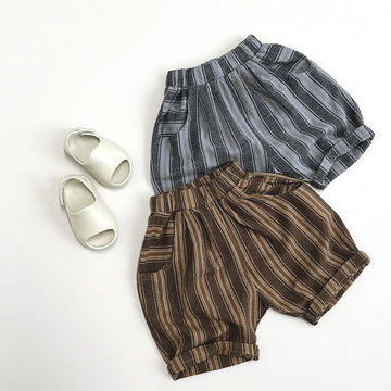 Toddler Boy Vertical Striped Loose Shorts