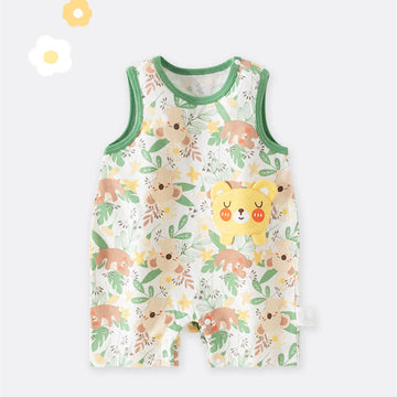 Baby Bear Koala Green Sleeveless Romper