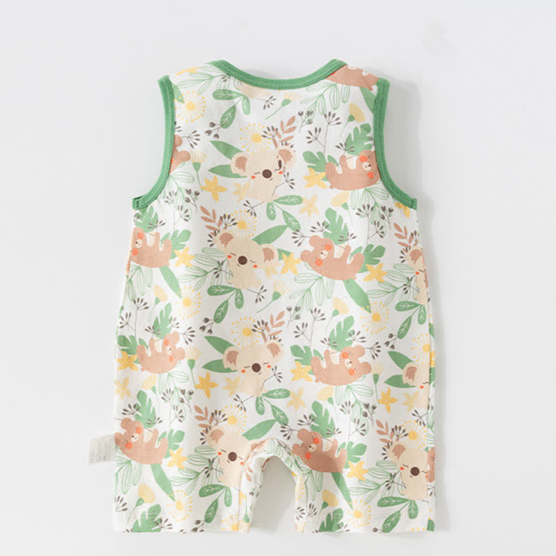 Baby Bear Koala Green Sleeveless Romper