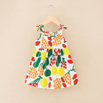 Toddler Girl Multicolor Fruit Suspenders Dress