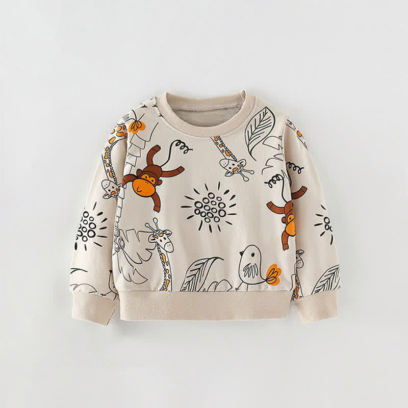 Toddler Animal Coconut Tree Apricot Sweatshirt