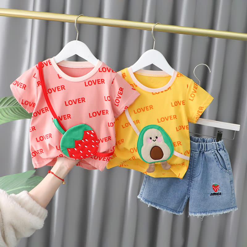 LOVER Toddler 2-Piece Fake Bag Set