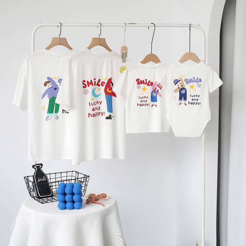 SMILE Family Matching Slogan T-shirt Bodysuit